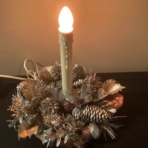 Vintage Electric Light Candolier Christmas Candle. Decorated